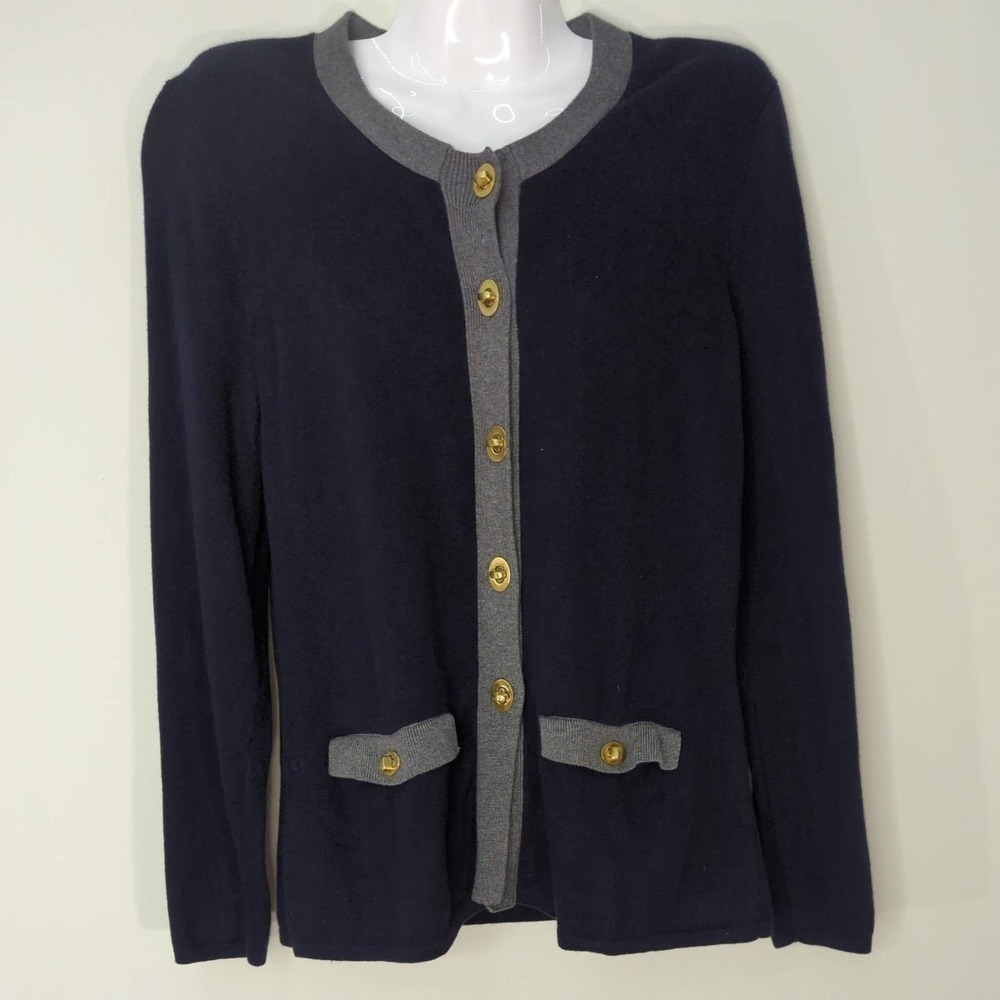 J. McLaughlin‎ Womens Cardigan Sweater Black Knit M